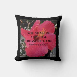 Foto van Hibiscus Special Treasure Bible Verse Kussen