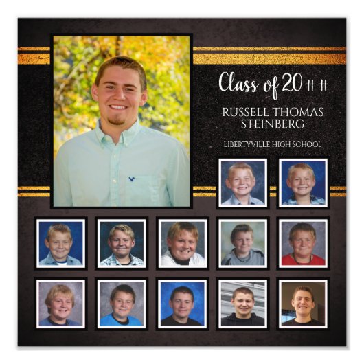 Foto van High School Afstuderen Collage K-12 Foto Afdruk (Voorkant)