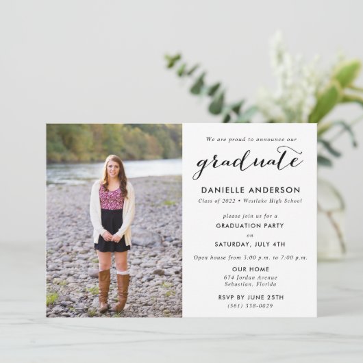 Foto van High School Afstuderen Kaart (Staand voorkant)