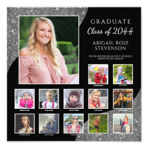 Foto van High School K-12 Collage Black en Silver Afdruk
