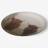 Foto van Highland Cattle Fog Papieren Bordje (Gekanteld)