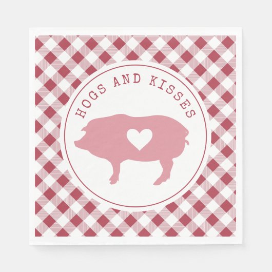 Foto van Hogs en Kisses Pink Valentijn Servet (Voorkant)