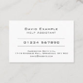 Foto van Holder on a Help Assistant Visitekaartje (Achterkant)