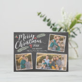 Foto van Holly en Berries met drie kerst Feestdagenkaart (Staand voorkant)