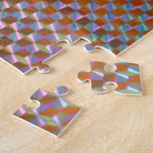 foto van holografische metalen kleurig ontwerp legpuzzel (Zijkant)