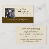 Foto van Holstein-melk of rundvee Visitekaartje (Voorkant / Achterkant)