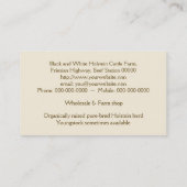 Foto van Holstein-melk of rundvee Visitekaartje (Achterkant)