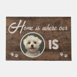 Foto van Home is Where My Dog is Wood Custom Deurmat