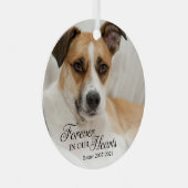 Foto van hond voor altijd in onze harten metalen ornament (Voorkant Rechts)