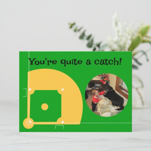 Foto van honkbal kind valentine voor in de klas   feestdagenkaart (Staand voorkant)