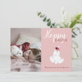 Foto van Hoppy Easter Bunny Floral Feestdagenkaart (Staand voorkant)