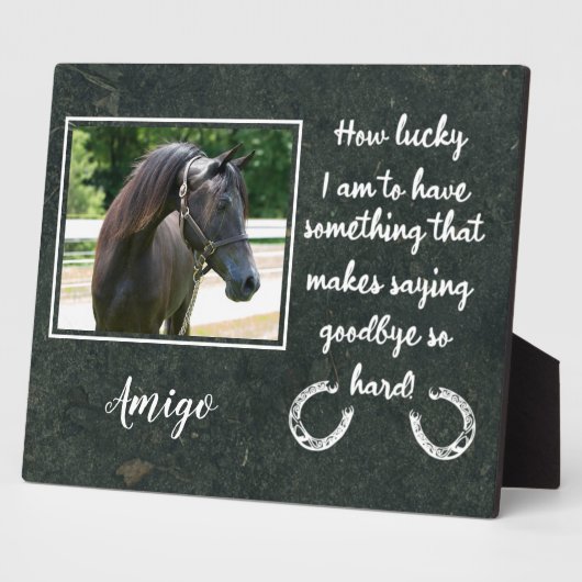 Foto van Horse Memorial Slate Pet Loss Fotoplaat (Zijkant)