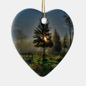 Foto van Horse Ranch Sunrise Natuur Keramisch Ornament (Rechts)