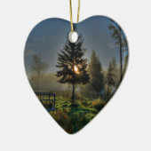 Foto van Horse Ranch Sunrise Natuur Keramisch Ornament (Links)