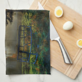 Foto van Horse Ranch Sunrise Natuur Theedoek (Quarter Fold)