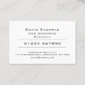 Foto van Houder op een Hond Grooming Visitekaartje (Achterkant)