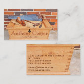 Foto van houten gereedschapskist visitekaartje (Voorkant / Achterkant)