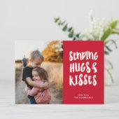 Foto van Hugs Red White Feestdagenkaart (Staand voorkant)