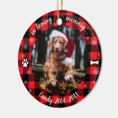 Foto van huisdierherdenking met Buffalo Check in l Keramisch Ornament (Links)