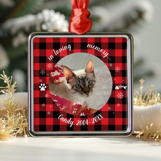 Foto van huisdierherdenking met liefdevolle herinn metalen ornament