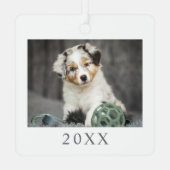 Foto van huisdierhond met Kerstmis Metalen Ornament (Achterkant)