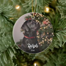 Foto van huisdierhond met naamtekstoverlay