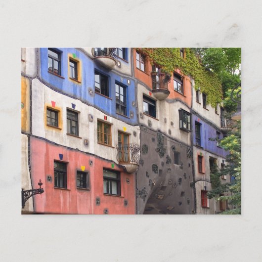 Foto van Hundertwasser in Wenen Briefkaart (Voorkant)