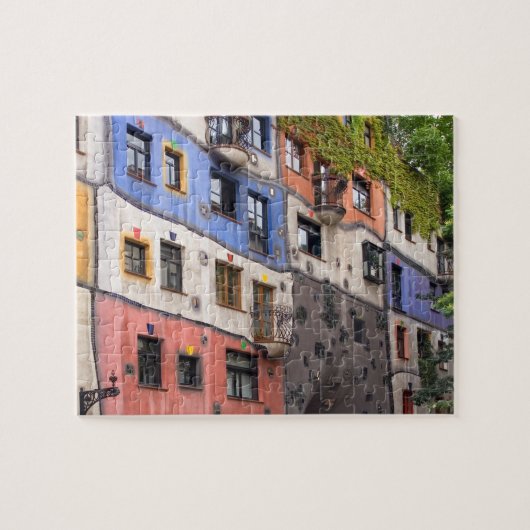 Foto van Hundertwasser in Wenen Legpuzzel (Horizontaal)