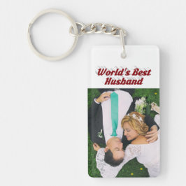 Foto van Husband met tekst van de Bourgogne Sleutelhanger