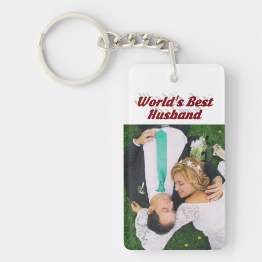 Foto van Husband met tekst van de Bourgogne Sleutelhanger (Voorkant)