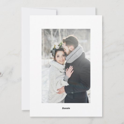 Foto van huwelijk en huwelijk feestdagenkaart (Achterkant)