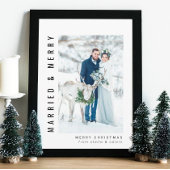 Foto van huwelijk en huwelijk feestdagenkaart