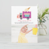 Foto van Ice Cream Truck Birthday Kaart (Staand voorkant)