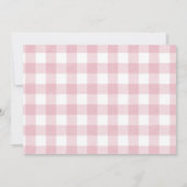 Foto van ijsroomroze strik geruit verjaardagsfeest bedankkaart (Achterkant)