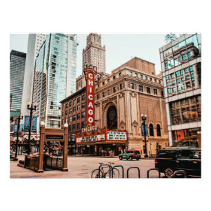 Foto van Illinois cityscape in Chicago Foto Afdruk