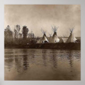  Foto van Indian Village Teepee Poster (Voorkant)