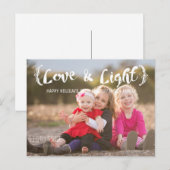 Foto van Ivory Elegant Sketting Love & Light Holid Feestdagenkaart (Voorkant / Achterkant)