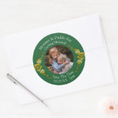 Foto van je kinderen mama papa trouwen   ronde sticker (Envelop)