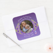 Foto van je kinderen Moeder Vader trouwen   Vierkante Sticker (Envelop)