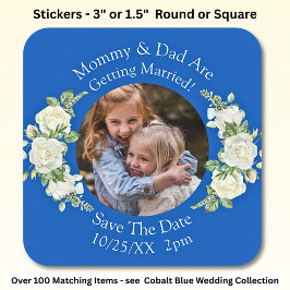 Foto van je kinderen Moeder Vader trouwen   Vierkante Sticker