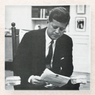 Foto van John F. Kennedy 2 Glazen Onderzetter