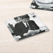 Foto van John F. Kennedy 2 Kartonnen Onderzetters (Schuin)