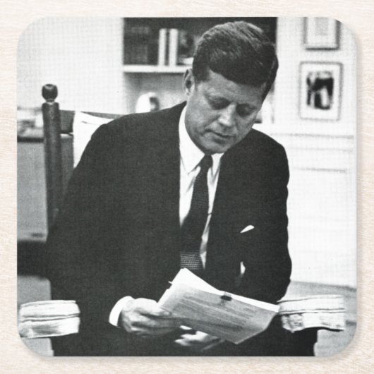 Foto van John F. Kennedy 2 Kartonnen Onderzetters (Voorkant)