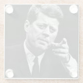 Foto van John F. Kennedy 3 Glazen Onderzetter (Achterkant)