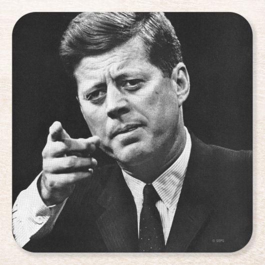 Foto van John F. Kennedy 3 Kartonnen Onderzetters (Voorkant)