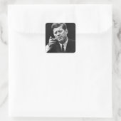 Foto van John F. Kennedy 3 Vierkante Sticker (Tas)