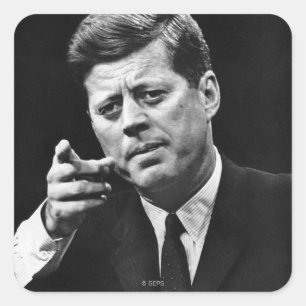 Foto van John F. Kennedy 3 Vierkante Sticker