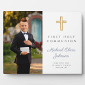 Foto van jongen Eerste Heilige Communie Fotoplaat (Voorkant)