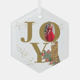 Foto van Joy Gold Red Sparky met kerstkaarsen Glas Ornament