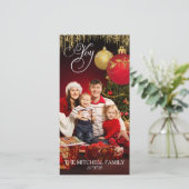 Foto van Joy Kerstornament Confetti Kaart (Staand voorkant)